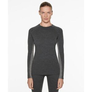 Oysho Womens Top Shirt M Medium Gray Performance Merino wool blend 2156/614 NWT